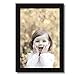 Adeco 8x12 inch Matte Black Wood Decorative Wall Hanging or Table Desk Top Print Picture Photo Frame - Made to Display 8x12 Photo or Poster