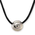 Ovana Sterling Bead Corded Pendant - 16" Black Linen