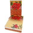 Asian Floral Rose Rich Decoration Magnet Closure Notepad
