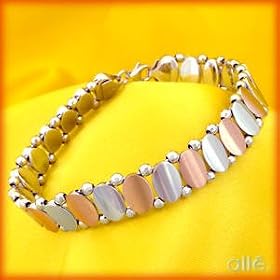 14K White & Rose Gold Oval Link Bracelet by Chalcedony Bracelets