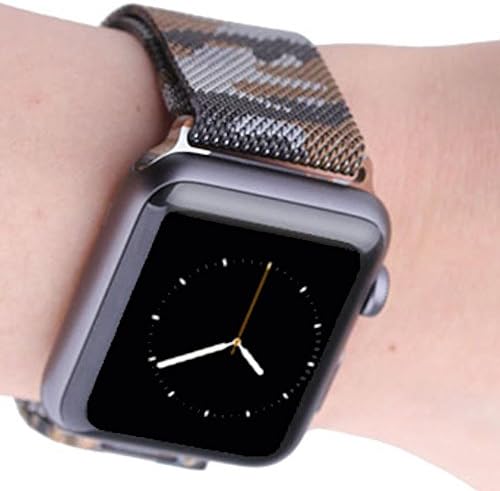 Touch Rage, Milanese Loop, Apple Watch Band, Stainless Steel Mesh Strap, Magnetic Closure Clasp, Premium Band for Series 1 and Series 2 Apple Watch, 42mm, Camouflage