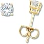 SINGLE STUD! 14k Yellow-gold 04.00MM (1/4CT)Round Moissanite Single Stud Earring