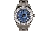 Rolex Ladies White Gold Masterpiece Blue Sodalite Dial