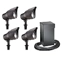 Intermatic CL10304T Malibu Outdoor Four-Light Lighting Kit with 300-Watt Power Pack/Timer, Black