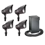 Intermatic CL10304T Malibu Outdoor Four-Light Lighting Kit with 300-Watt Power Pack/Timer, Black