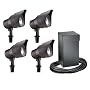 Malibu 4-Pack Electric Landscape Lights plus 300-Watt Power Pack/Timer, Black #CL10304T
