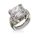 Designer Inspired Diamond CZ Cushion Cut Cocktail Ring