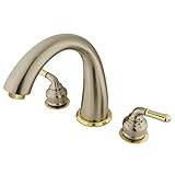 Kingston Brass KS2369 Naples Roman Tub Filler, Satin Nickel and Polished Brass [並行輸入品]