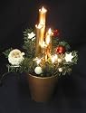 Christmas Flower Pot with 4 Candles and Santa Face Decoration