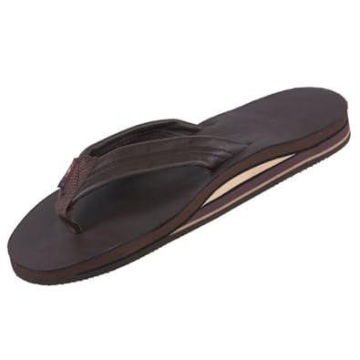 Mens Flip Flops Rainbow Mens Double Layer Luxury Leather