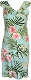 Short Tank Pull-Over Dress - Pale Hibiscus Orchid Ruffle V-Neck Hawaiian Aloha Mid-Length Dress - Regular Size