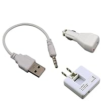 eForcity AC Wall and Car Charger with USB Cable for 1GB/2GB iPod Shuffle