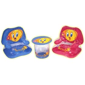 WB Looney Tunes Kid's Inflatable Table and Chair Set - Tweety (Graphic May Varies) by Intex