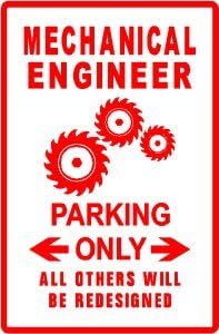 MECHANICAL ENGINEER PARKING math tools sign