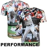 MLB Boy's Boston Red Sox Dustin Perdroia Sublimated High Definition Photo Tee Shirt (Red Sox, Small)
