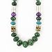 Southwestern Green Jasper Gemstone Bead, Sterling Silver and Gold 30" Necklace by Native American Artist Tommy Singer, #7685