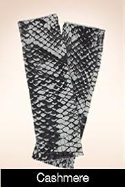 Pure Cashmere Snakeskin Print Fingerless Gloves