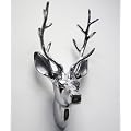 GIFT COMPANY WINDHUK HIRSCHKOPF AUS ALUMINIUM IN SILBER HIRSCHGEWEIH 33 x 17cm