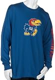 Kansas Jayhawks 100% Cotton Long Sleeve T-Shirt-(Royal)
