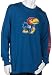Kansas Jayhawks 100% Cotton Long Sleeve T-Shirt-(Royal)