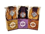 Biscotti Trio - Best Sellers: Almond Amaretto, Mocha Almond, and Hazelnut (18 biscotti, 1.12lbs)