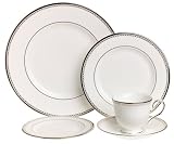 Lenox Pearl Platinum Bone China 20-Piece Dinnerware Set, Service for 4
