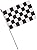 Creative Converting 12 Count Cloth Flag, 8 x 12", Black/White