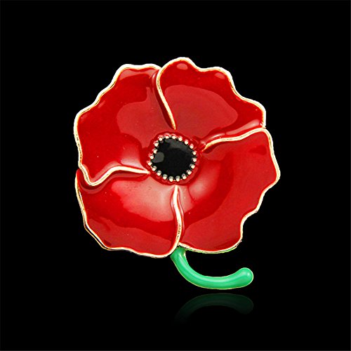 Tiny Susie Poppy Red Flower Foral Kate High Gloss Enamel Brooch Pin Brooch Badge