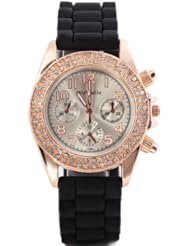 HACBIWA Fashion Ladies Womens Girls Three-Eye Analog Quartz Wrist Watch