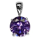 Schmuck-Pur Echt Silber Solitär-Zirkonia-Anhänger amethyst lila