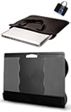 LAP DESK and LAPTOP BAG cool Bundle! Best quality Wrist support Airflow Channel & non skid surface FREE Laptop neoprene SLEEVE Men & Women 2 cushion lap pads perfect balance & comfort Deluxe Package!