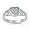 Sterling Silver 8mm Heart White Lab Opal Ring (Size 5 - 9) - Size 7