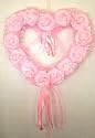 Pink Heart Shaped Silk Wedding Wreath with Rose Flowers