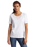 Alfred Dunner Women's Crystal Embellished Yoke T-Shirt