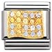 Nomination Composable Classic International Flags Sweden Stainless Steel, K Gold and Cubic Zirconium
