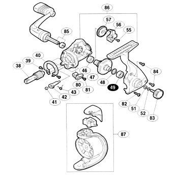 シマノ(SHIMANO) 00ナビ 1000 パーツ:スートッパーツマミ(部品NO80) 01519