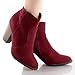 Breckelle's Heather-34W Faux Suede Chunky Heel Synthetic Ankle Boots for Women Wine Suede 8