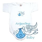 BABY BODYSUIT WHITE  LIGHT BLUE STORK ARGENTINE  ARGENTINA