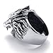 KONOV Jewelry Vintage Biker Wolf Head Stainless Steel Men's Ring
