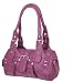 Nicole Raspberry Studs n Zips Faux Leather Shoulder Bag