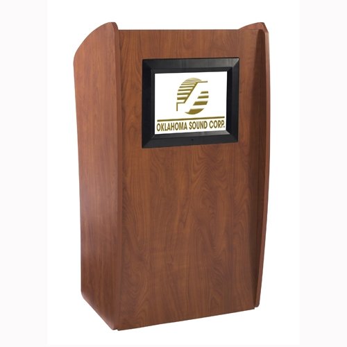Oklahoma Sound 612 Presentation Lectern 15 Thin Film Transistor LCD Cherry Laminate