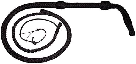 4 Foot Long 12 Plait Black Nylon Custom Bullwhip, Real Bull Whip