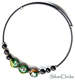 Choker Necklace - Glass Face Beads from India with Kazuri