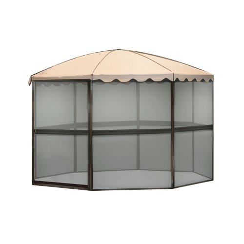 Casita 11 Ft Round Screenhouse, Chestnut with Almond Roof