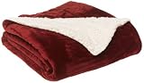 LCM Home Fashions Micromink / Sherpa 50 - Inch by 60 - Inch Throw, Red - cod. B001EWE9B4