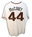 Autographed Willie McCovey San Francisco Giants Cream Colored Majestic Jersey Inscribed HOF 86