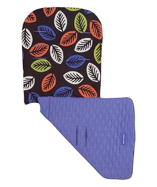 Maclaren Bold Leaves Buggy Liner - Coffee Iris Blue