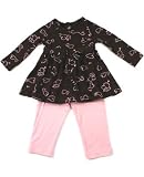 : Plum Pudding Brown Wrap Top & Pink Leggings
