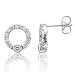14k White Gold Circle Drop Diamond Earrings (GH, SI-I, 0.40 carat)
