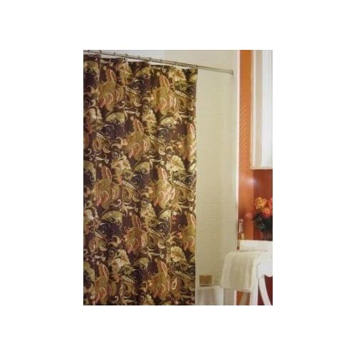 Rainey Paisley Toile Fabric Shower Curtain Fall Color Palatte Rust